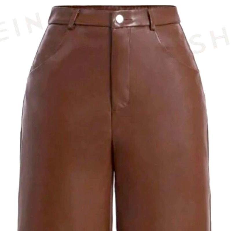 Faux Leather Wide Leg Pants